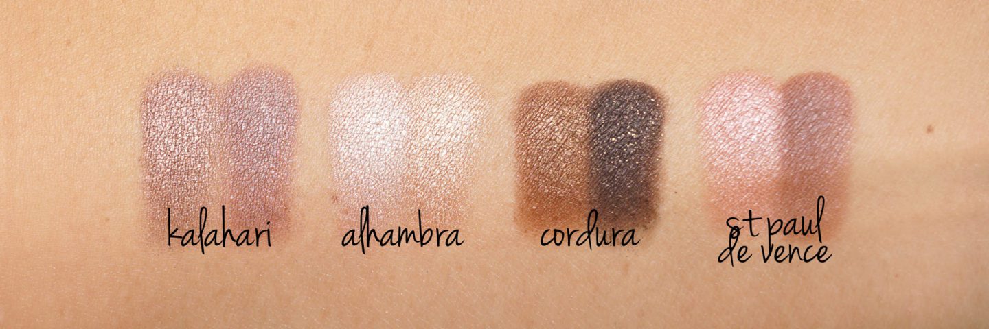 NARS Duo Eyeshadow New Kalahari, Alhambra, Cordura and St Paul de Vence swatches