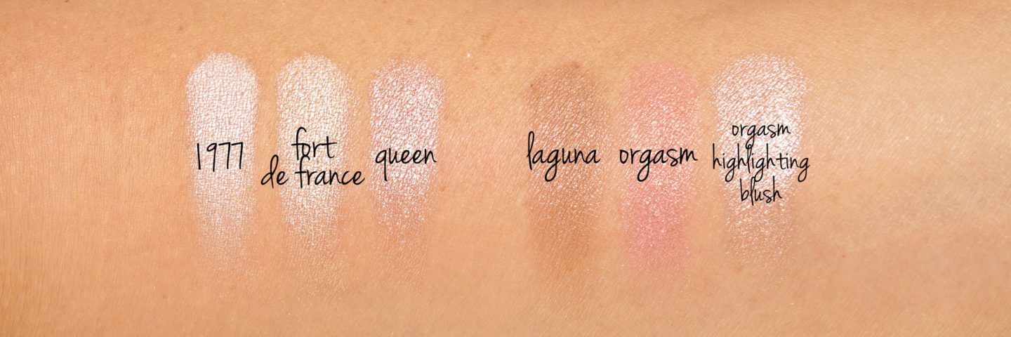 NARS Hih Voltage and Orgasm Infatuation Cheek Palette swatches