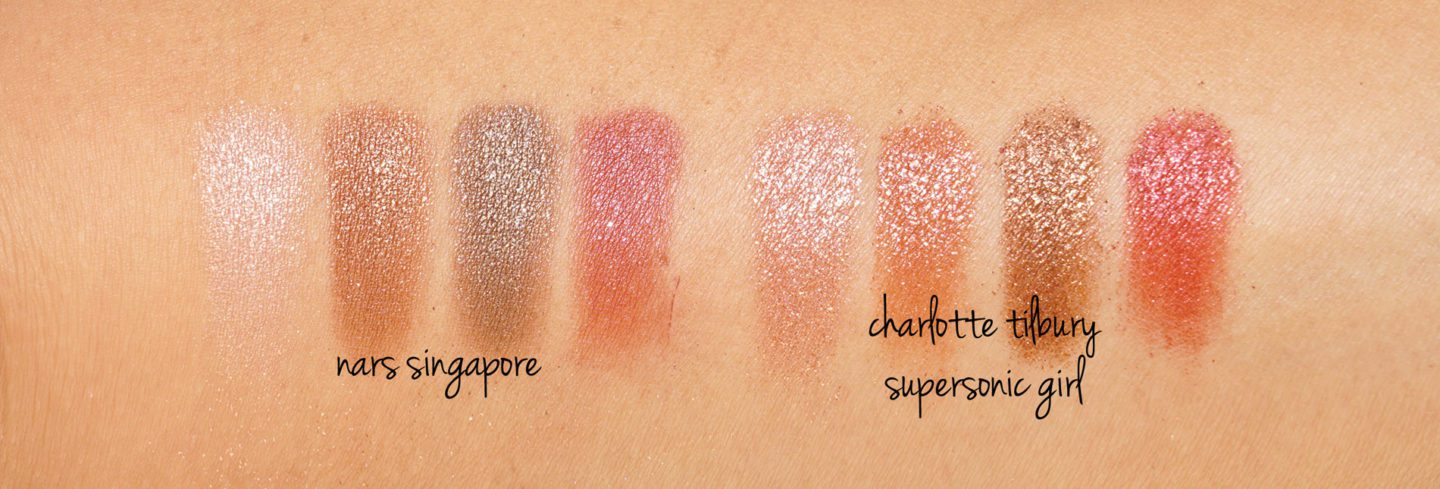 NARS Singapore Eyeshadow Quad vs Charlotte Tilbury Supersonic Girl