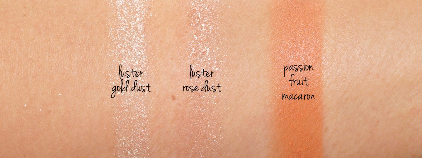 Shu Uemura Shimmer Powder and Creamy Dome Blush swatches