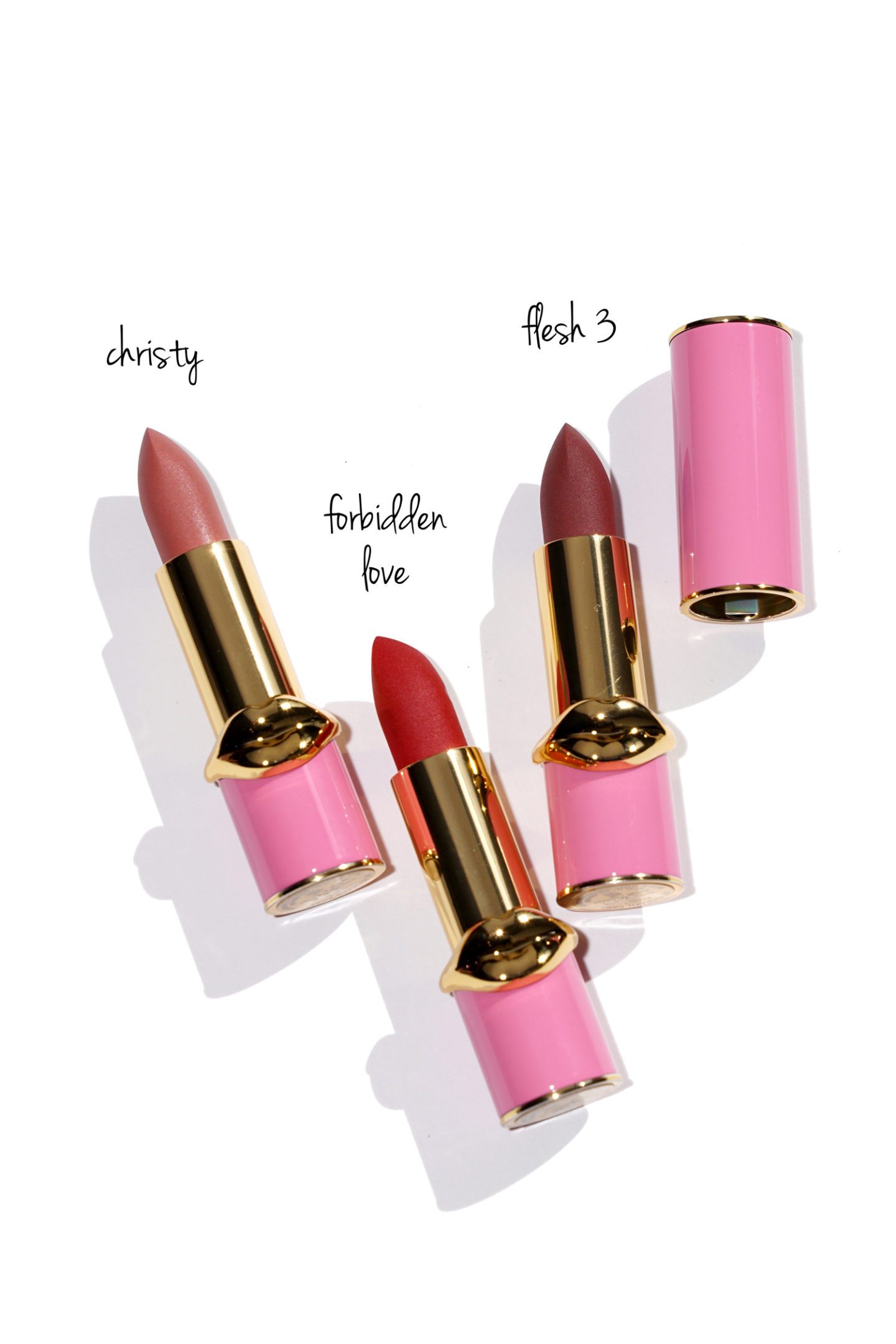 Pat McGrath Opulence Holiday 2018 MatteTrance Christy, Flesh 3 and Forbidden Love