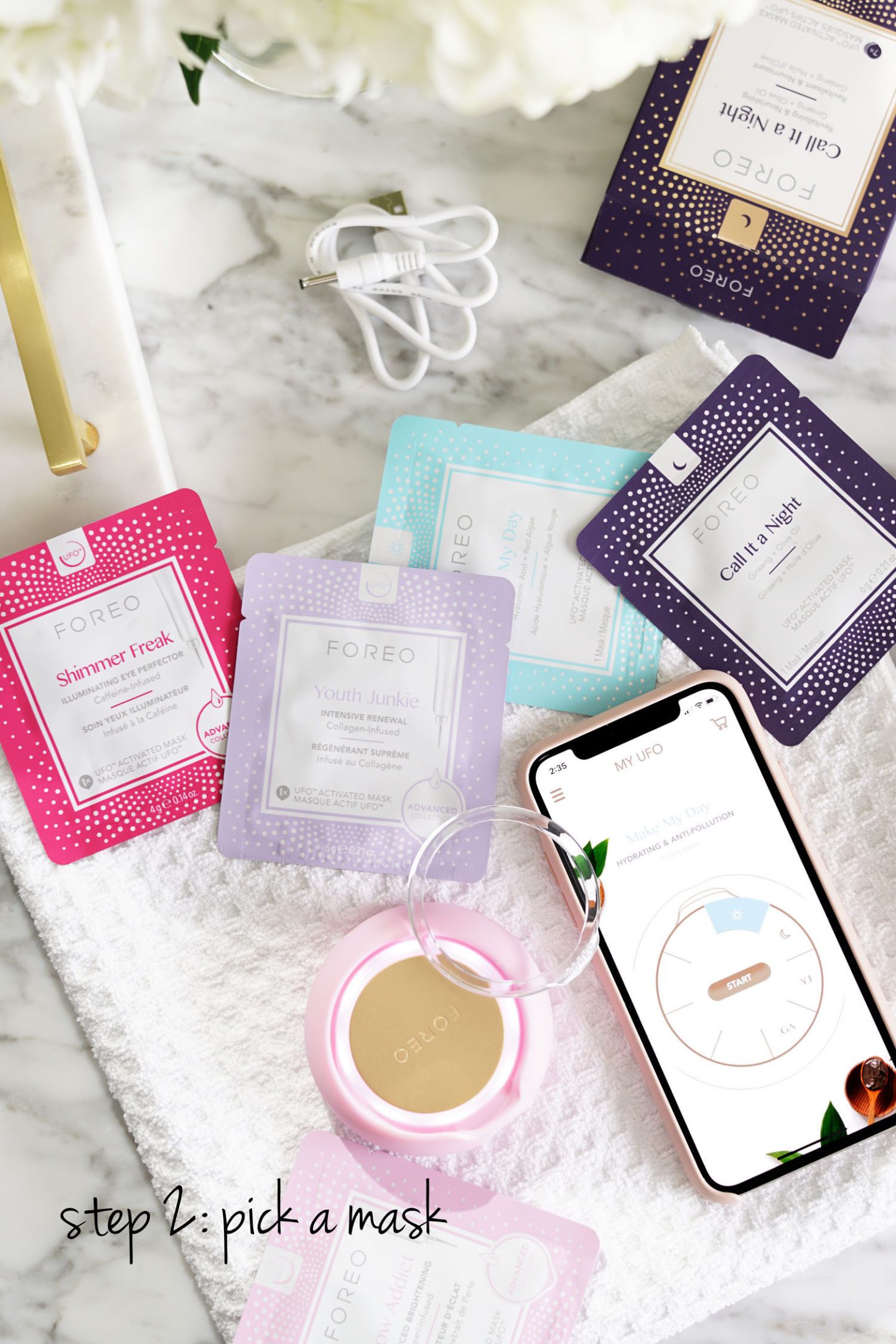 Foreo UFO Smart Mask Demo - Mask Options