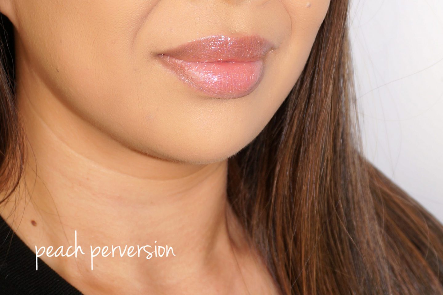 Pat McGrath LUST Gloss Peach Perversion swatch via Fashion Groom Spot