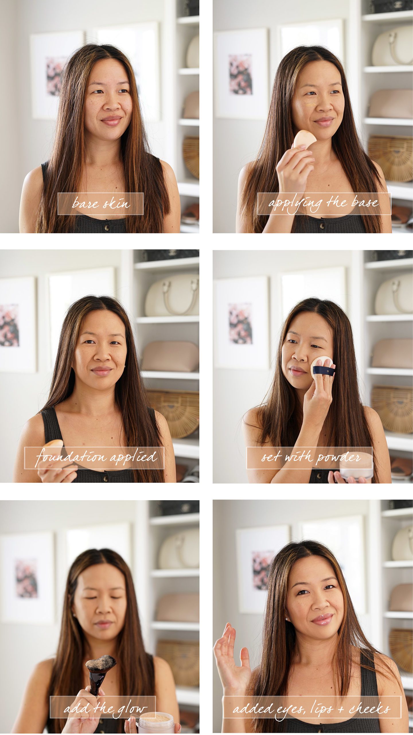 Laura Mercier Flawless Lumiere Radiance Perfecting Foundation application, before and after