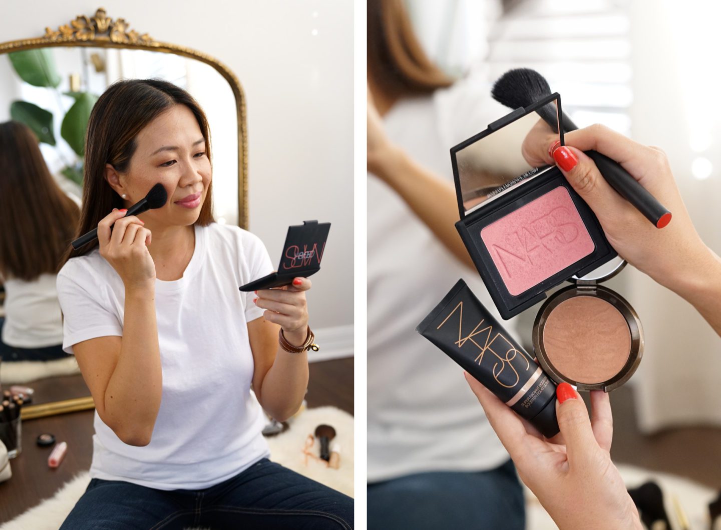 Becca Sunlit Bronzer, NARS Orgasm Blush, NARS Radiant Booster