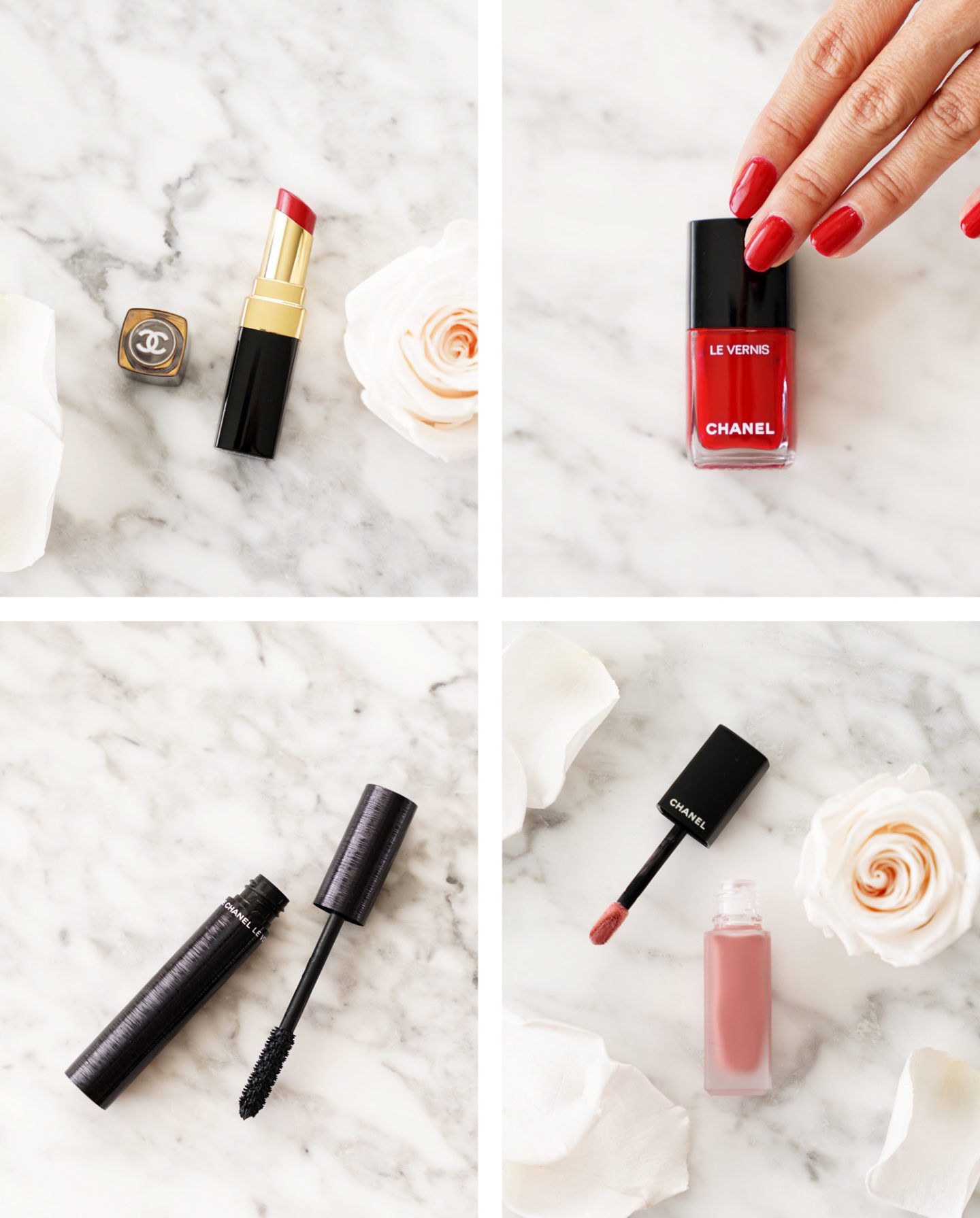 Luxury Makeup Gift Guide Mother's Day Rouge Coco Flash Amour, Le Vernis Pirate, Mascara
