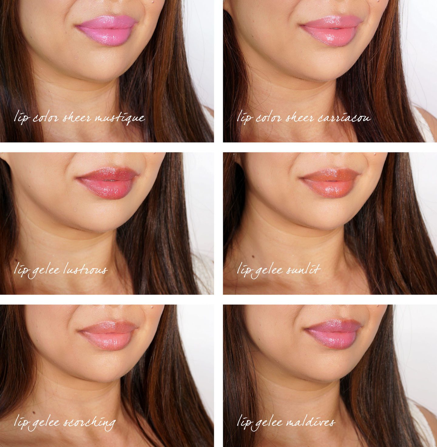 Tom Ford Soleil Lip Color Sheer and Lip Gelee swatches