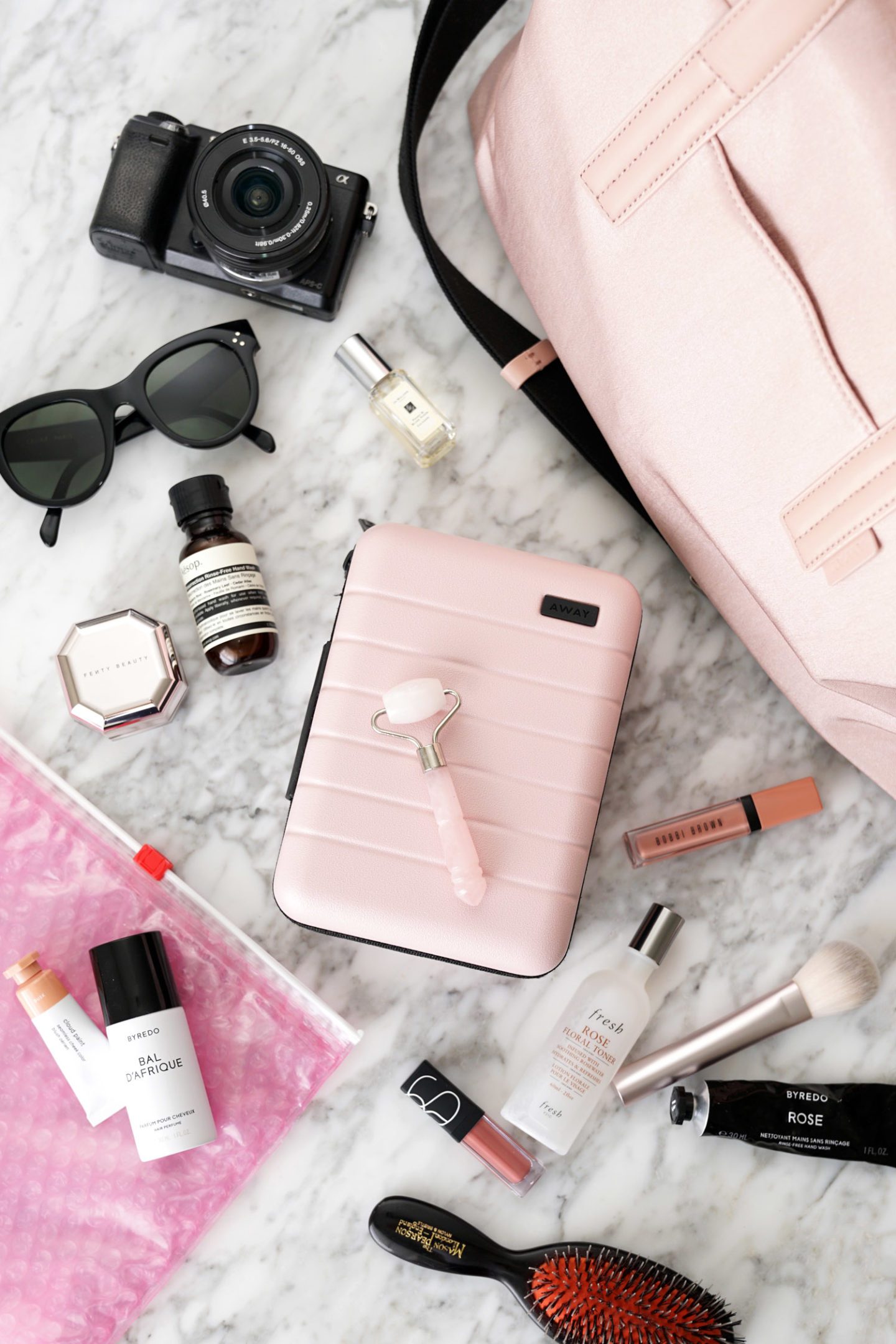 Away Mini Travel Case in Blush via Fashion Groom Spot