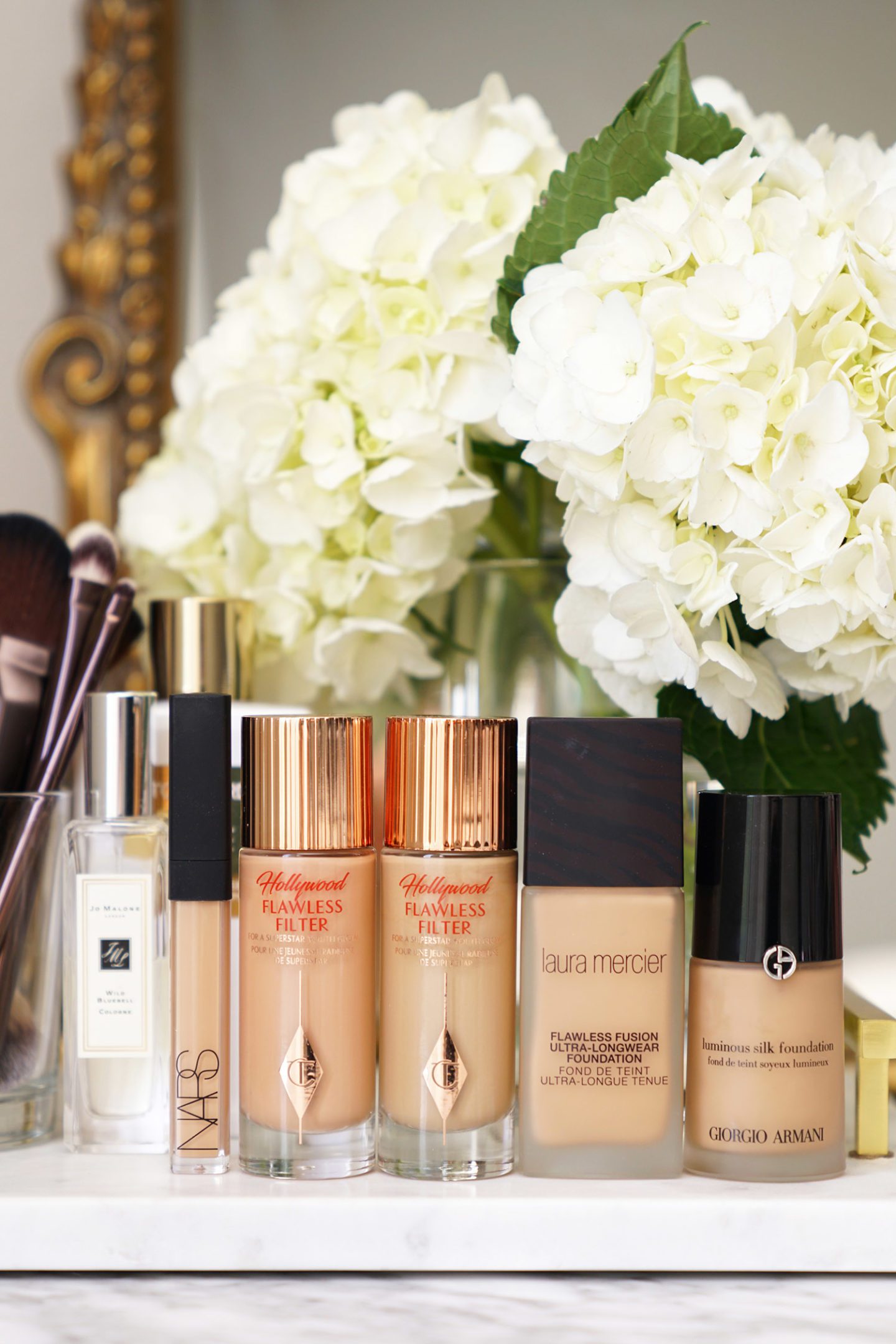 Favorite Makeup Bases NARS, Charlotte Tilbury, Laura Mercier and Armani Luminous Silk