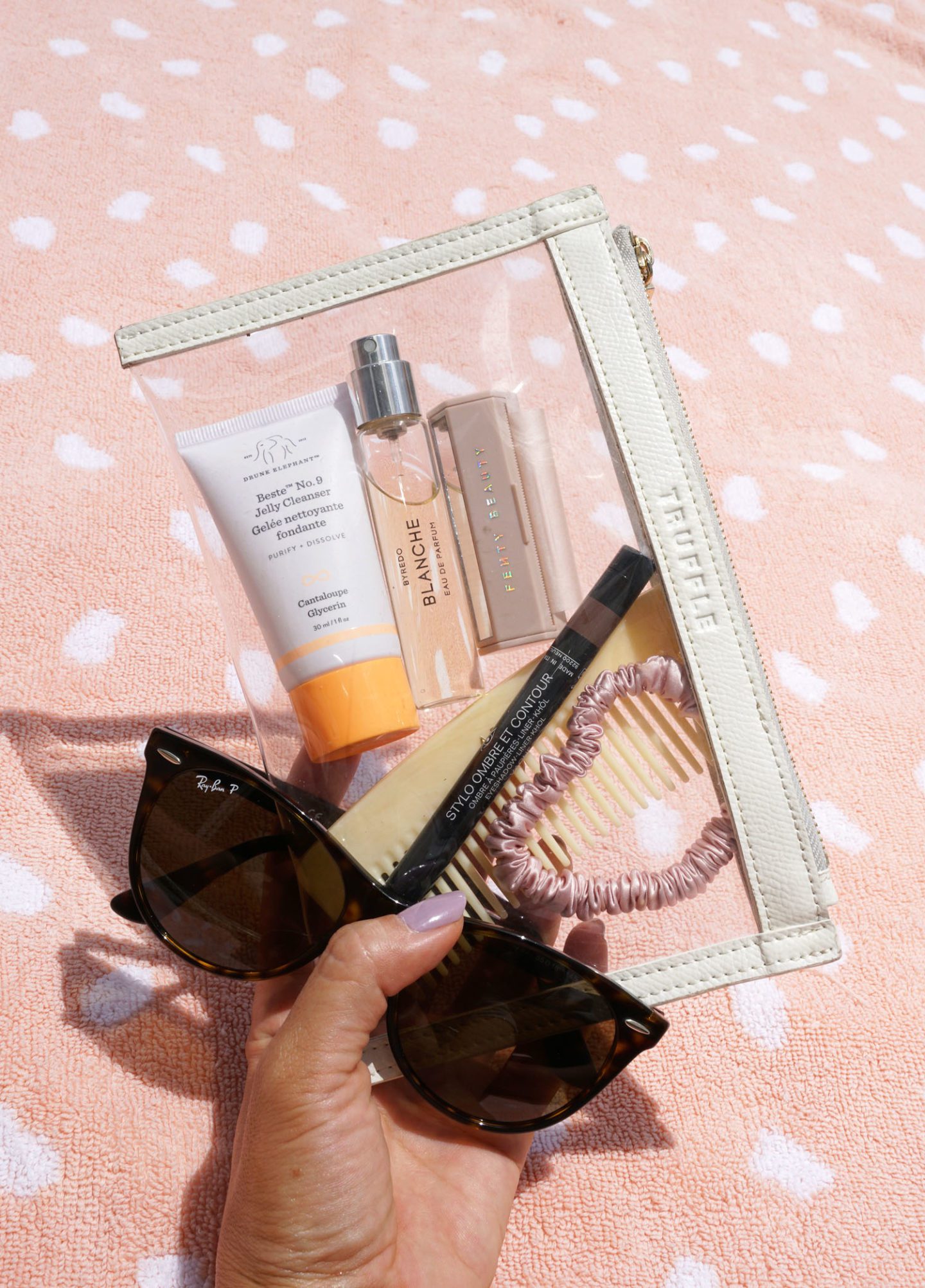 What's In My Bag, Clear Makeup Pouch Truffle Mini | Fashion Groom Spot