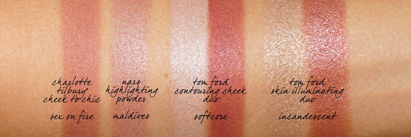 Tom Ford Skin Illuminating Duo in Incandescent swatch comparisons