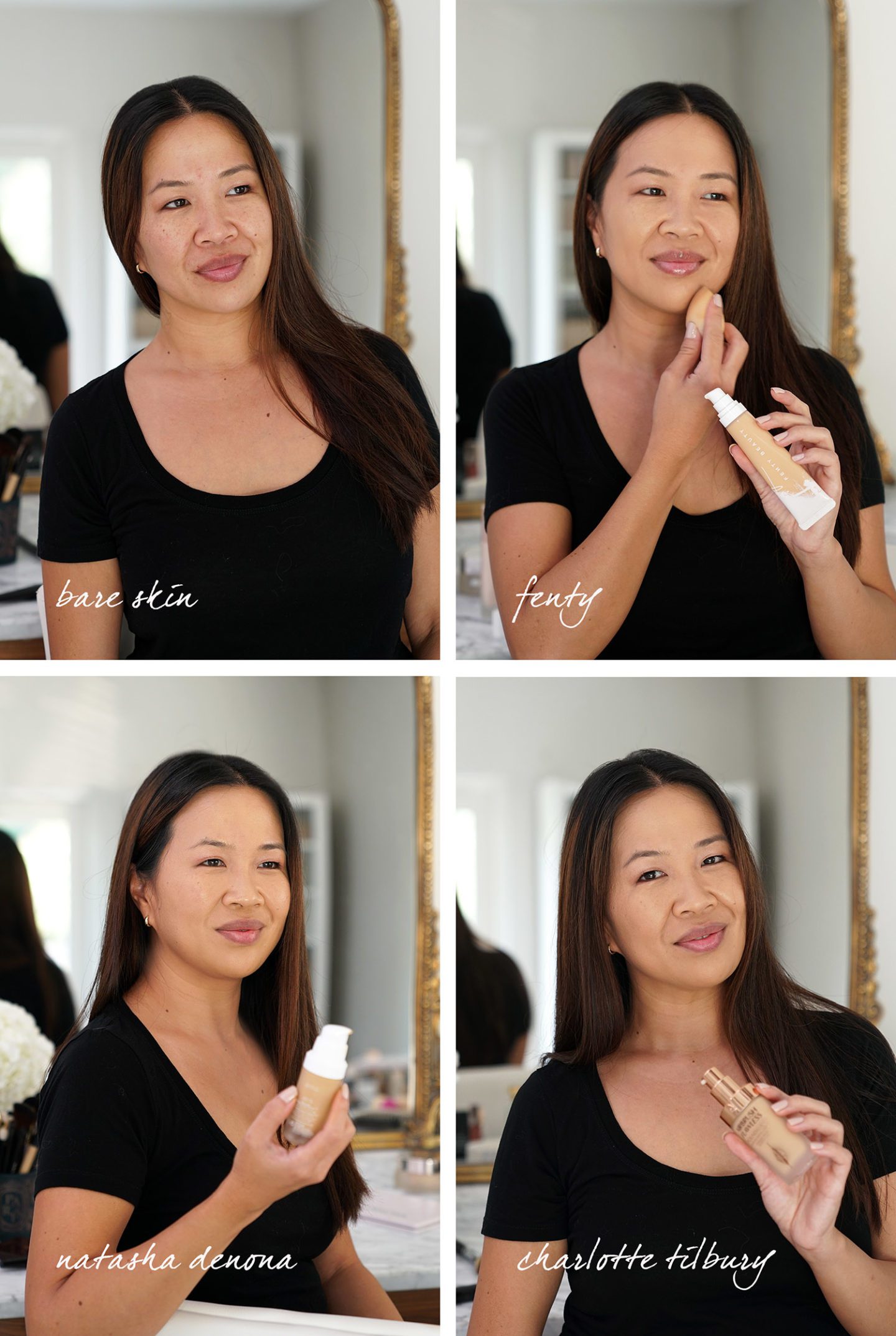 Foundation Testing Fenty, Natasha Denona and Charlotte Tilbury