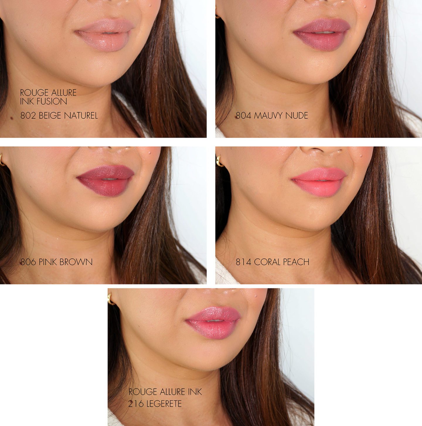 Chanel Rouge Allure Ink Fusion lip swatches