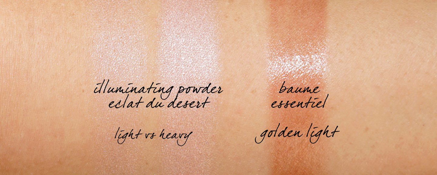 Chanel Spring 2020 Eclat de Desert Highlighter and Baume Essentiel Golden Light Swatch
