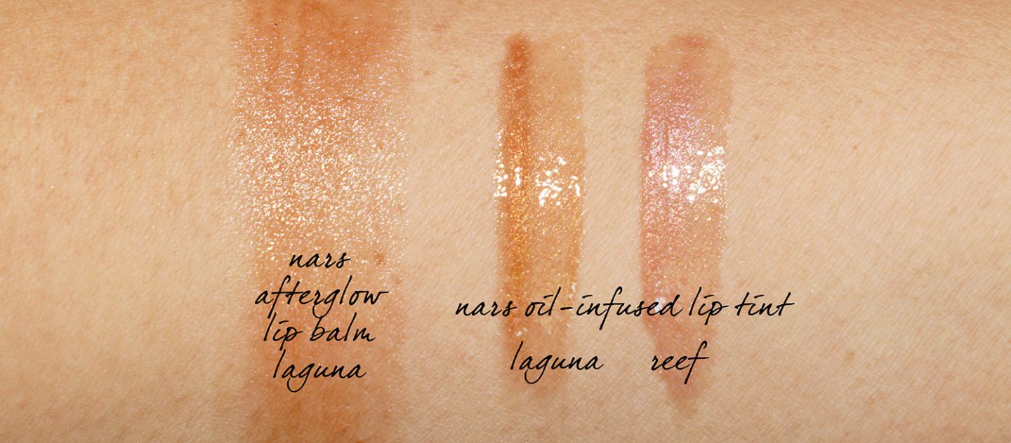 NARS Lip Balm in Laguna Lip Oils in Laguna and Reef
