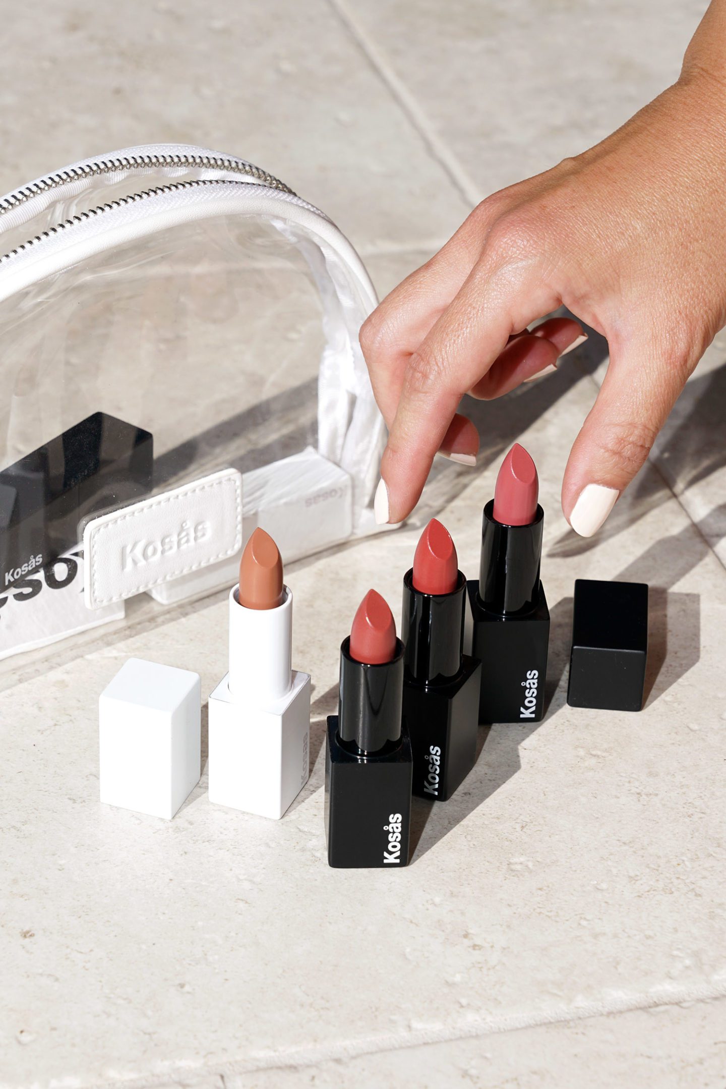 Kosas Lipstick Review Vegas, Undone, Stardust, Rosewater