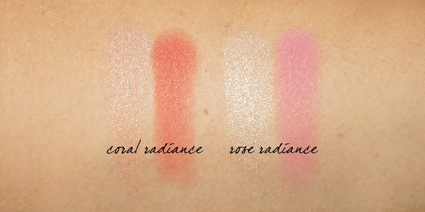 Chantecaille Vibrant Oceans Radiance Chic Blush Highlighter Duo swatches