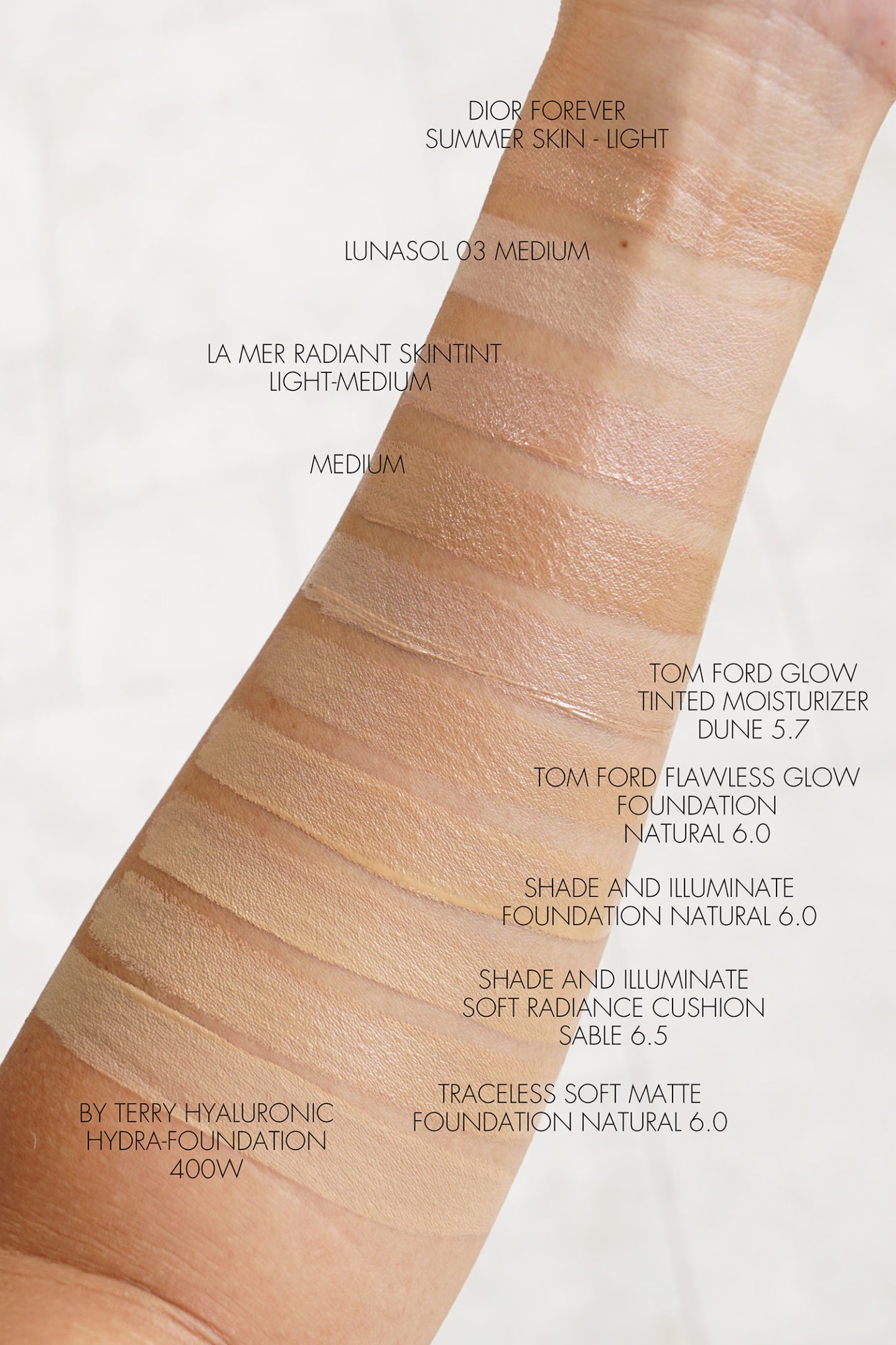 Medium Skintone Foundation Swatches