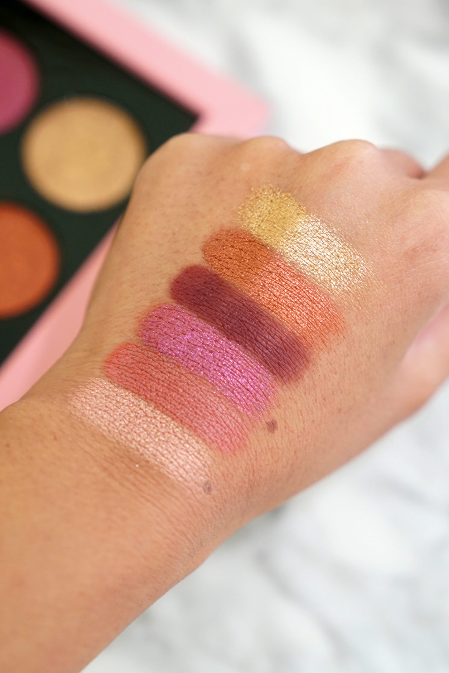 Pat McGrath MTHRSHP Rose Decadence Palette Swatches