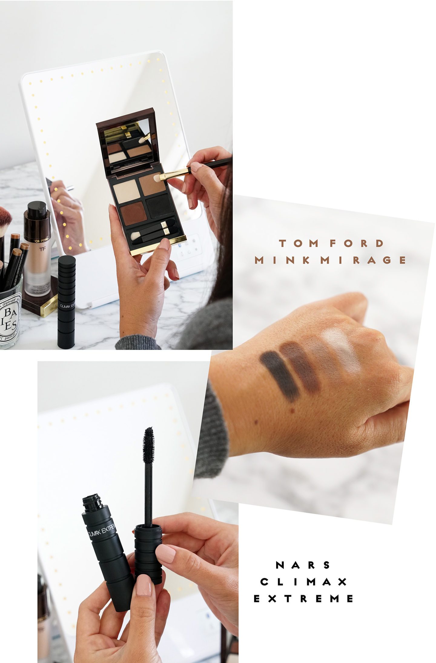 Eye Makeup Staples Tom Ford Mink Mirage and NARS Climax Extreme Mascara