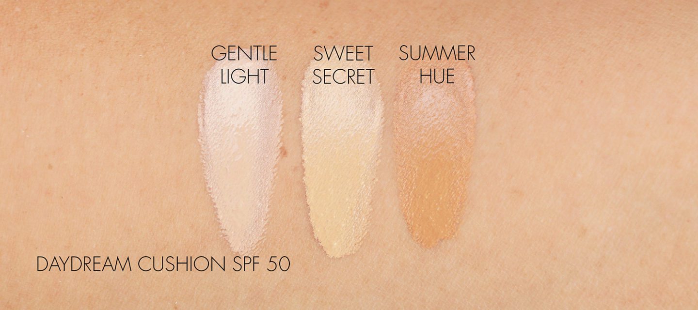 EM Cosmetics Daydream Cushion Foundation swatches
