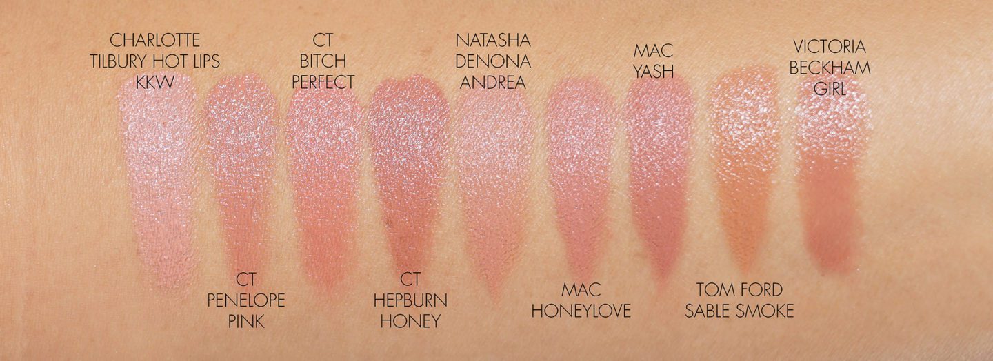 Natasha Denona Andrea Lipstick swatch comparisons | Fashion Groom Spot