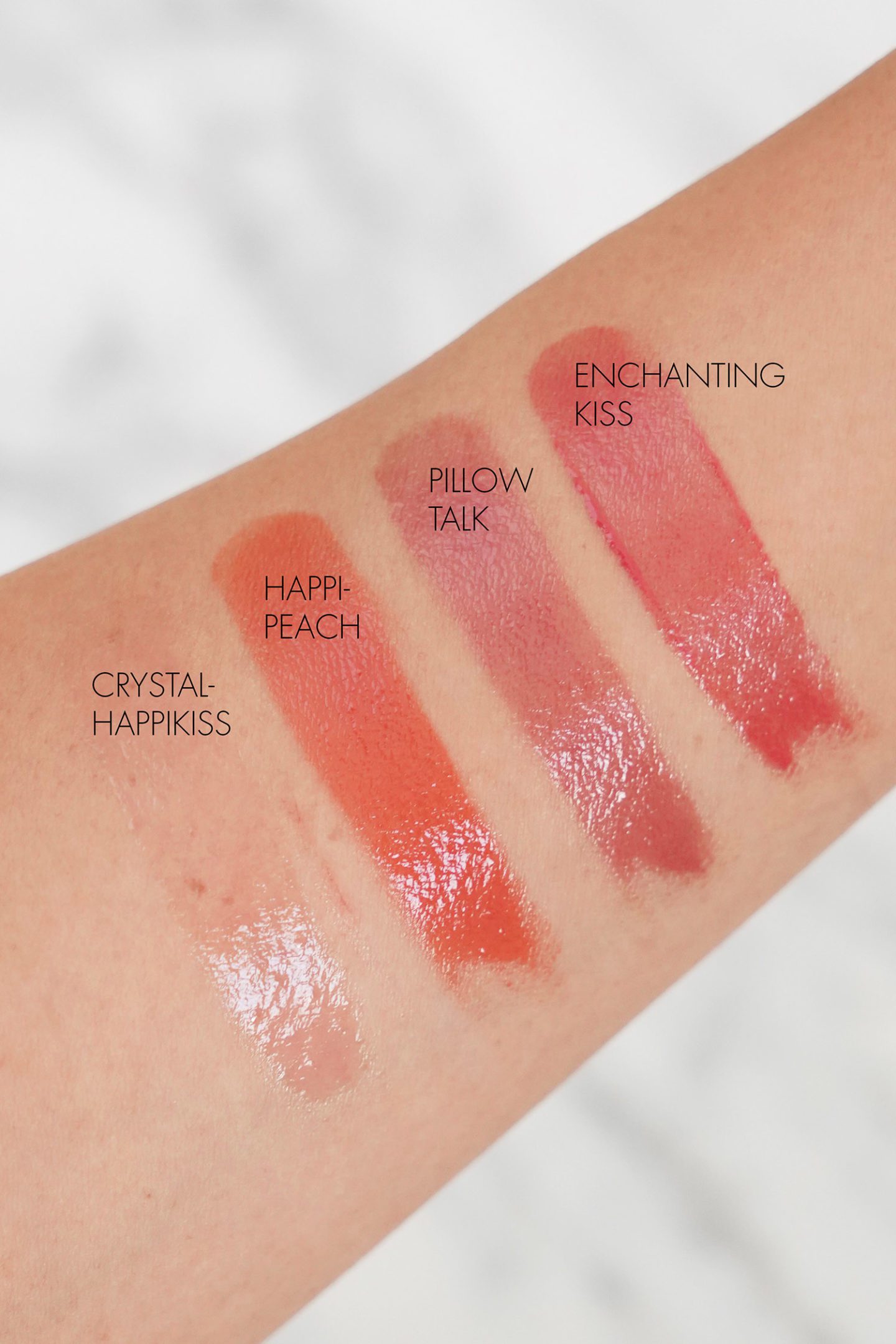 Charlotte Tilbury Hyaluronic Happikiss Lipstick Balms swatches