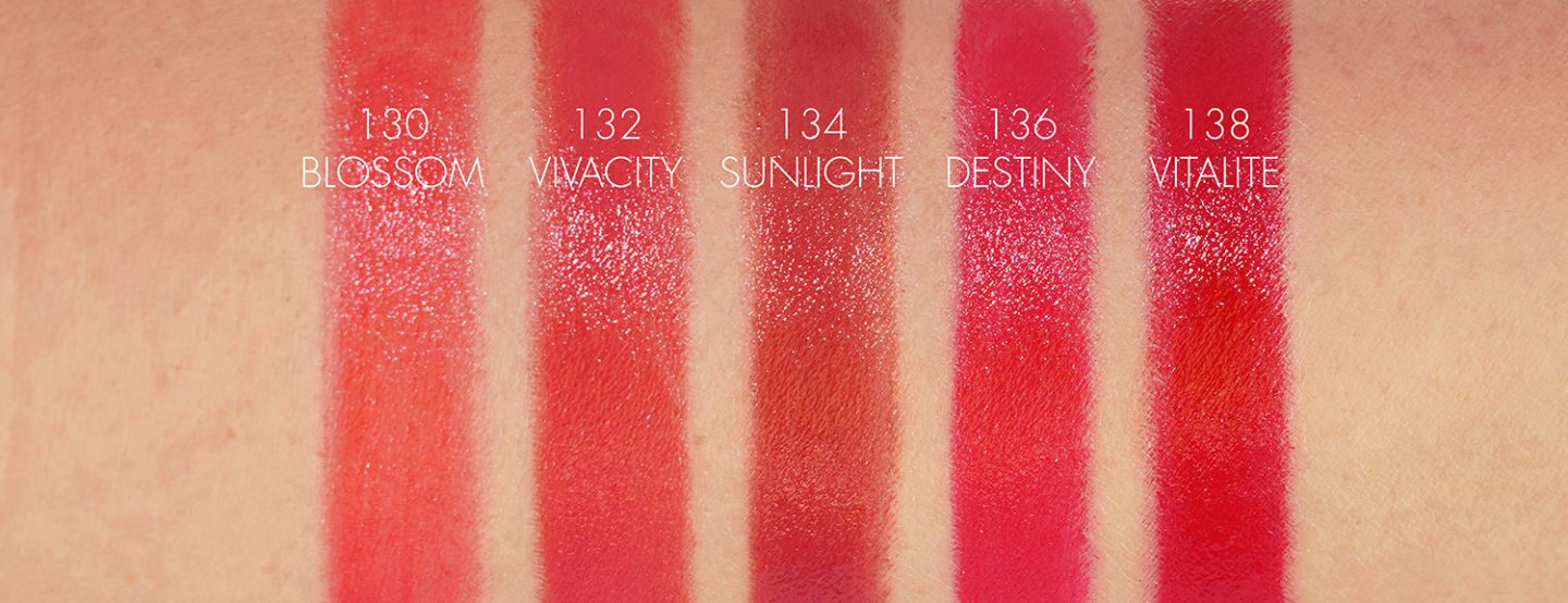 Chanel Rouge Coco Bloom lipstick swatches