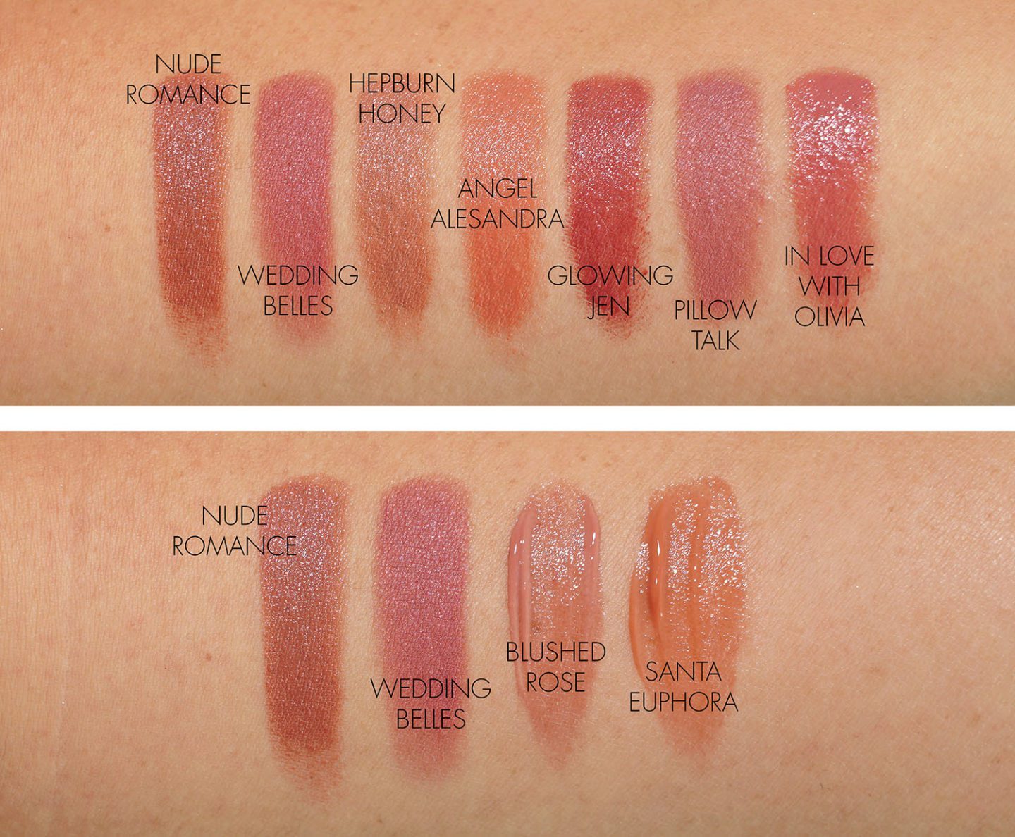 Charlotte Tilbury Lipstick swatches