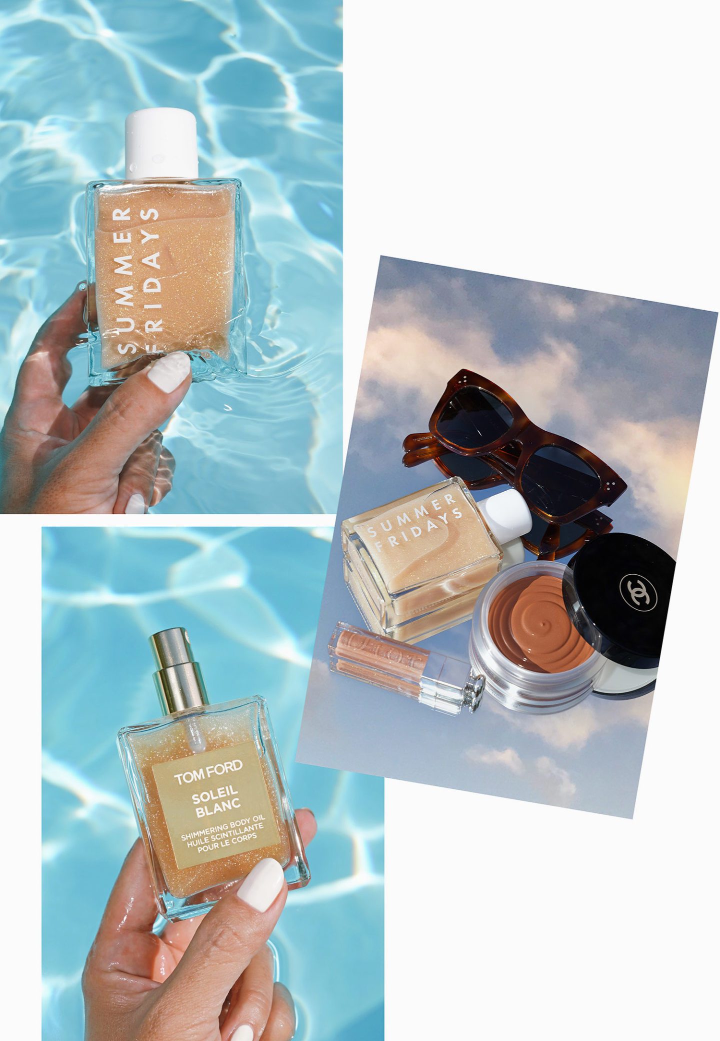 Summer Fridays Pool Time Oil vs Tom Ford Soleil Blanc Oil
