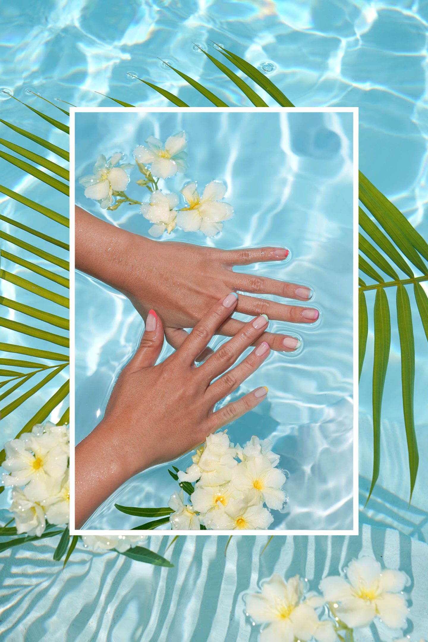 Summer Nail Colors OPI: 3 Coats of OPI Bubble Bath, then (thumb to pinkie) Don’t Tell a Sol, That’s Hula-Rious, It’s a Girl, Gelato On My Mind, Got Myself Into a Jam-balaya