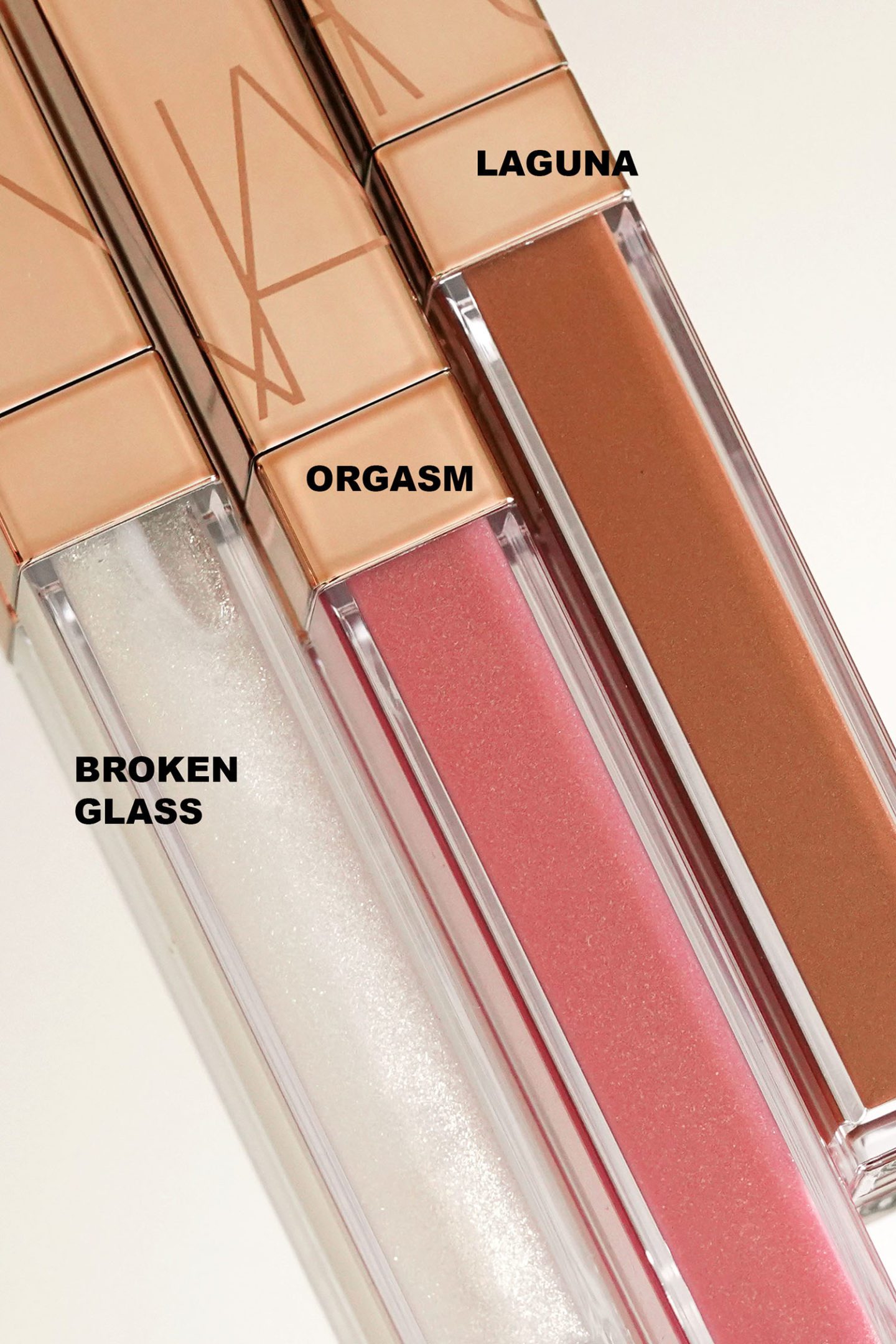 NARS Afterglow Lip Shine Trio Broken Glass, Orgasm, Laguna