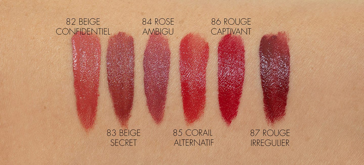 Chanel Rouge Allure Laque swatches