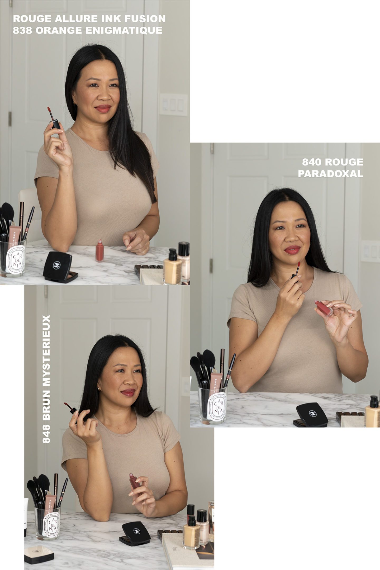 Chanel Rouge Allure Ink Fusion 838, 840 and 848