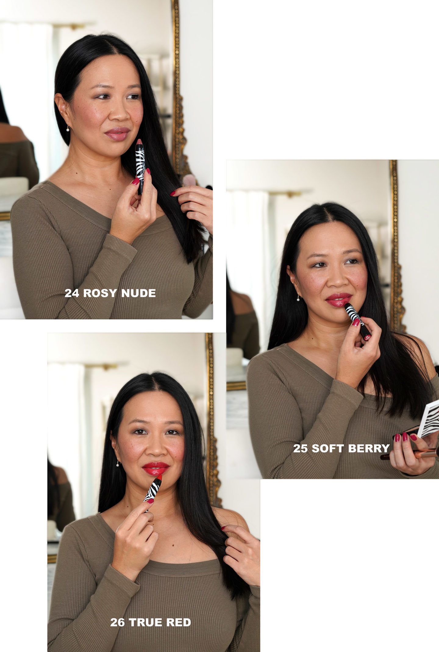 Sisley Phyto-Lip Twist Tinted Lip Balms 24 Rosy Nude, 25 Soft Berry and 26 True Red