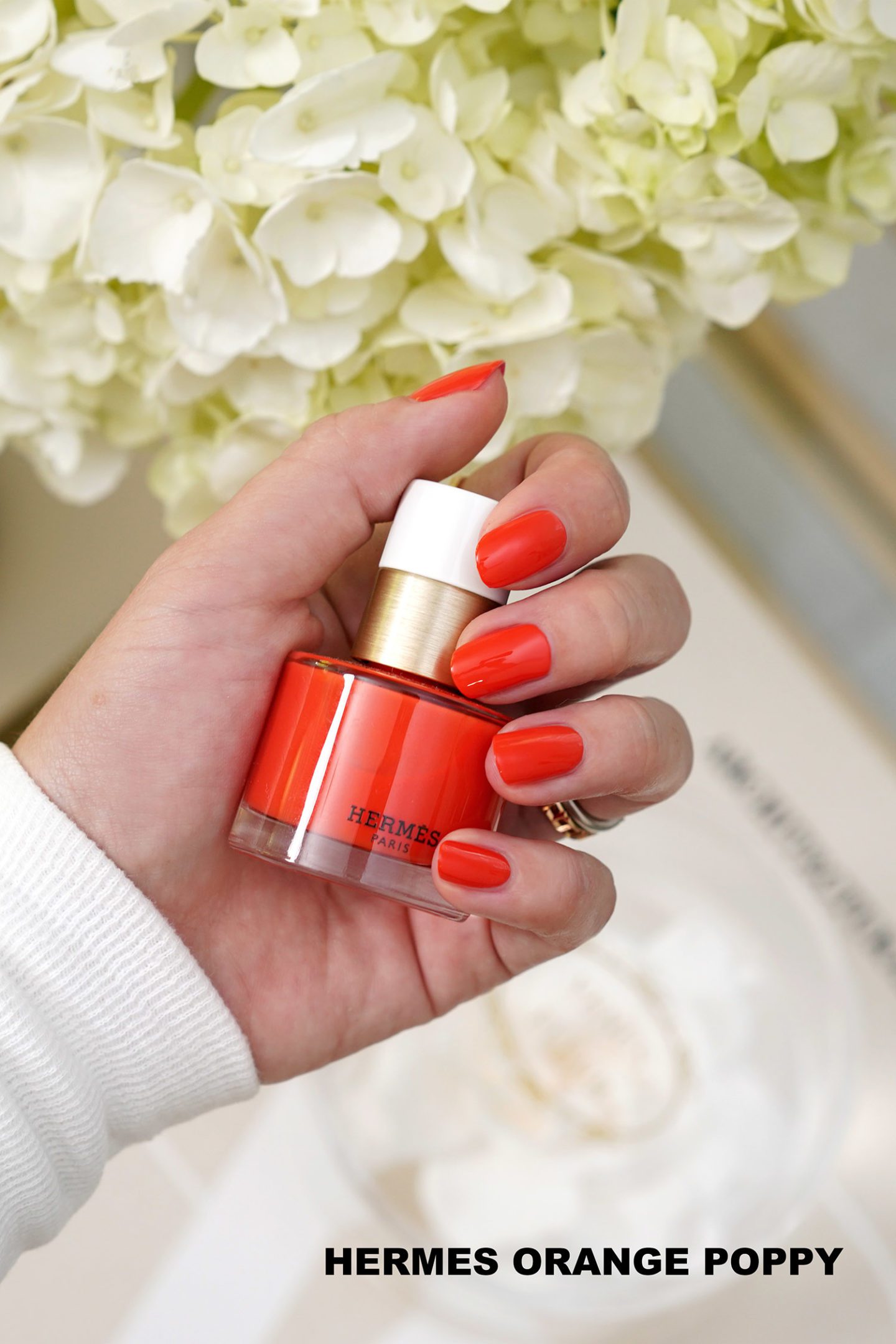 Hermes Orange Poppy Nail Polish swatch