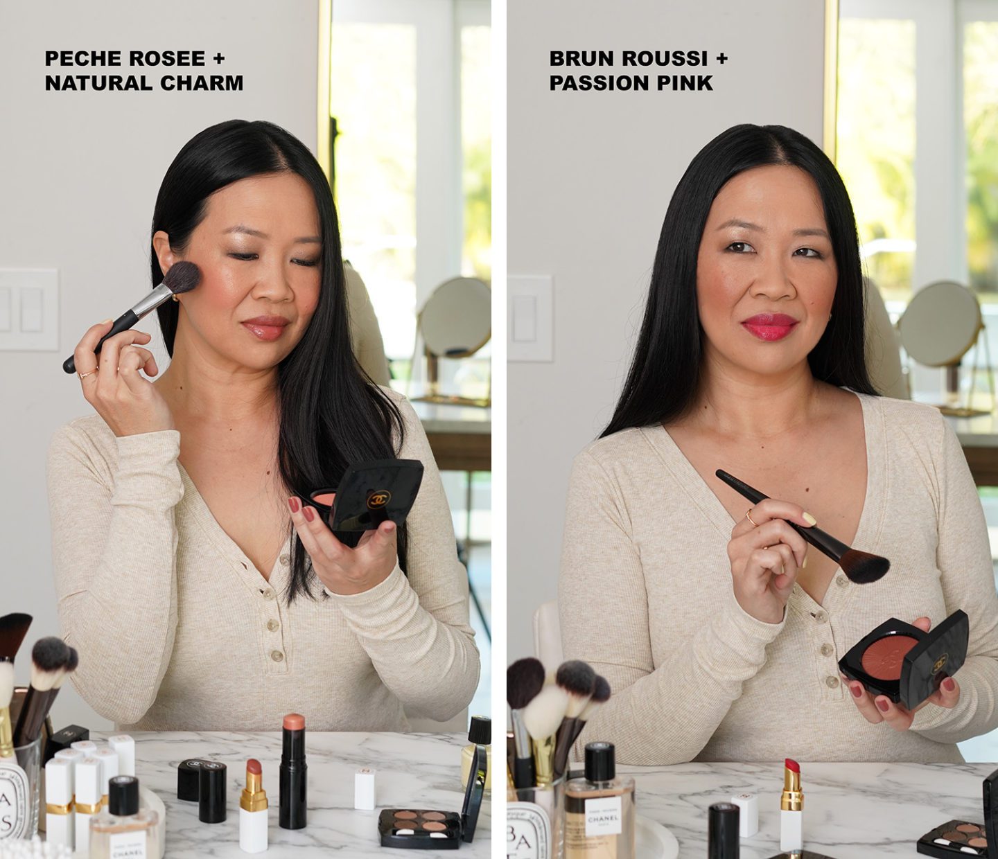 Chanel Blush Lumiere Peche Rosee and Brun Roussi