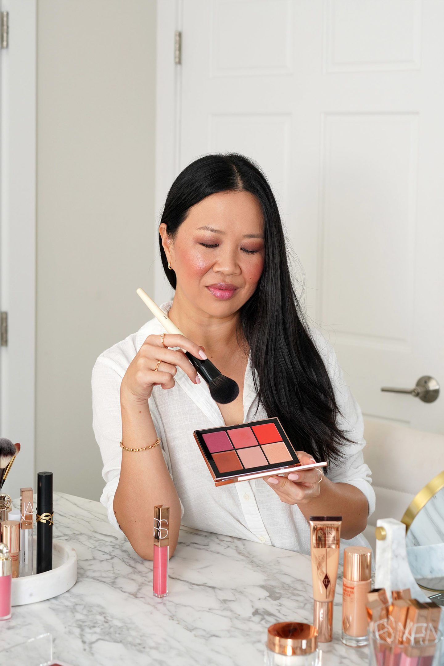 NARS Afterglow Blush Palette Makeup Look