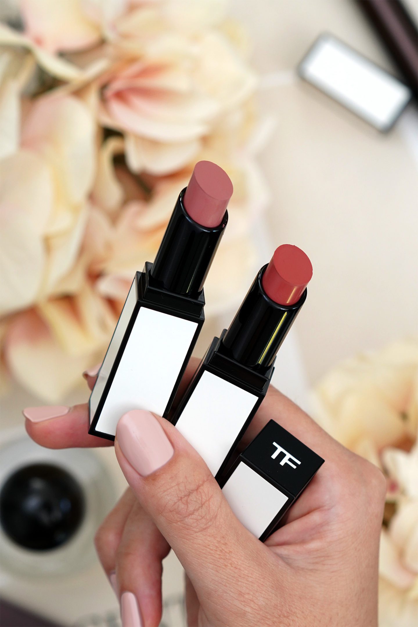 Tom Ford Private Rose Garden Satin Matte Lip Colors Rose d’Amalfi and Rose de Chine 