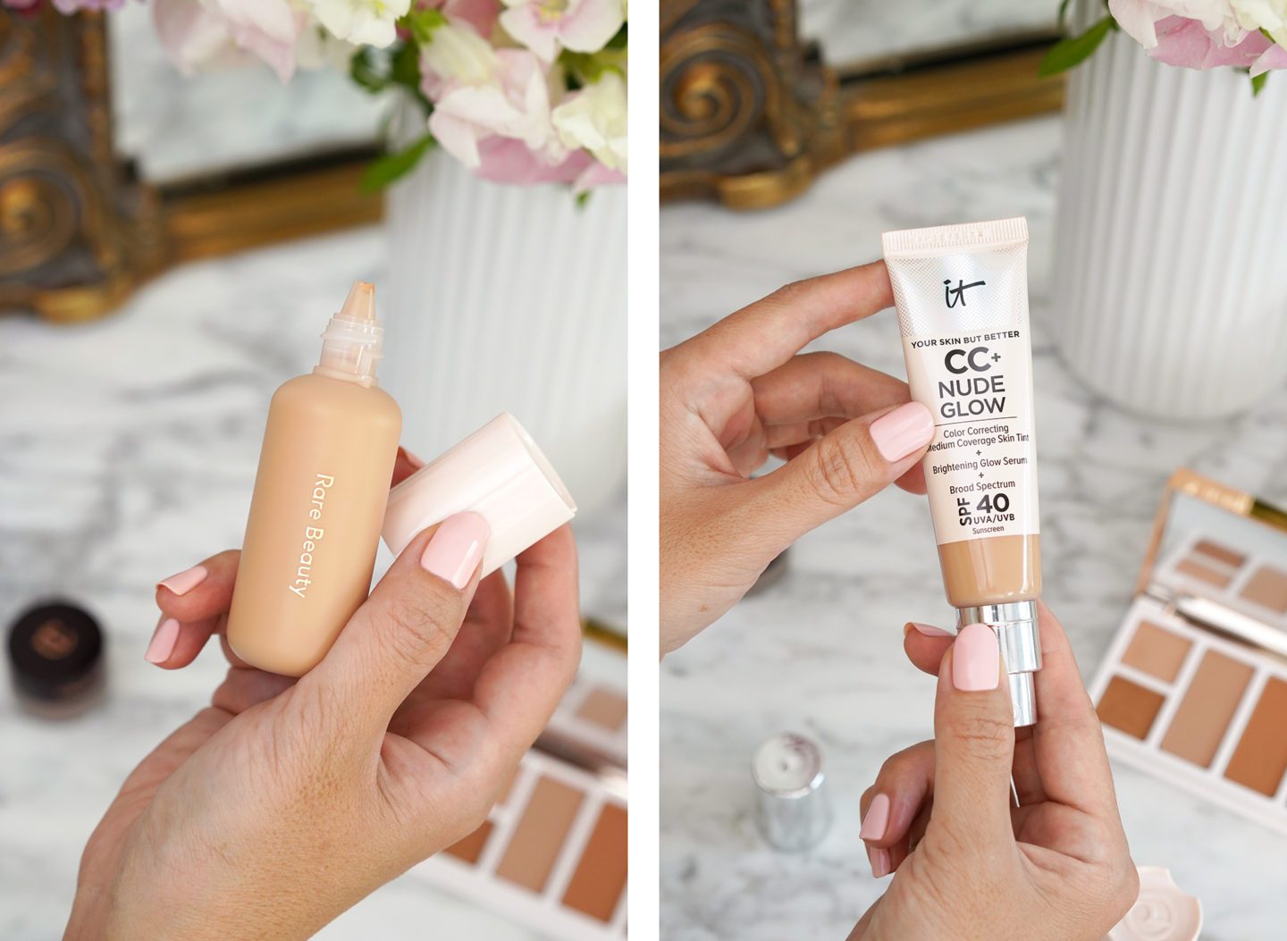 Rare Beauty Positive Light Tinted Moisturizer + It Cosmetics CC+ Nude Glow