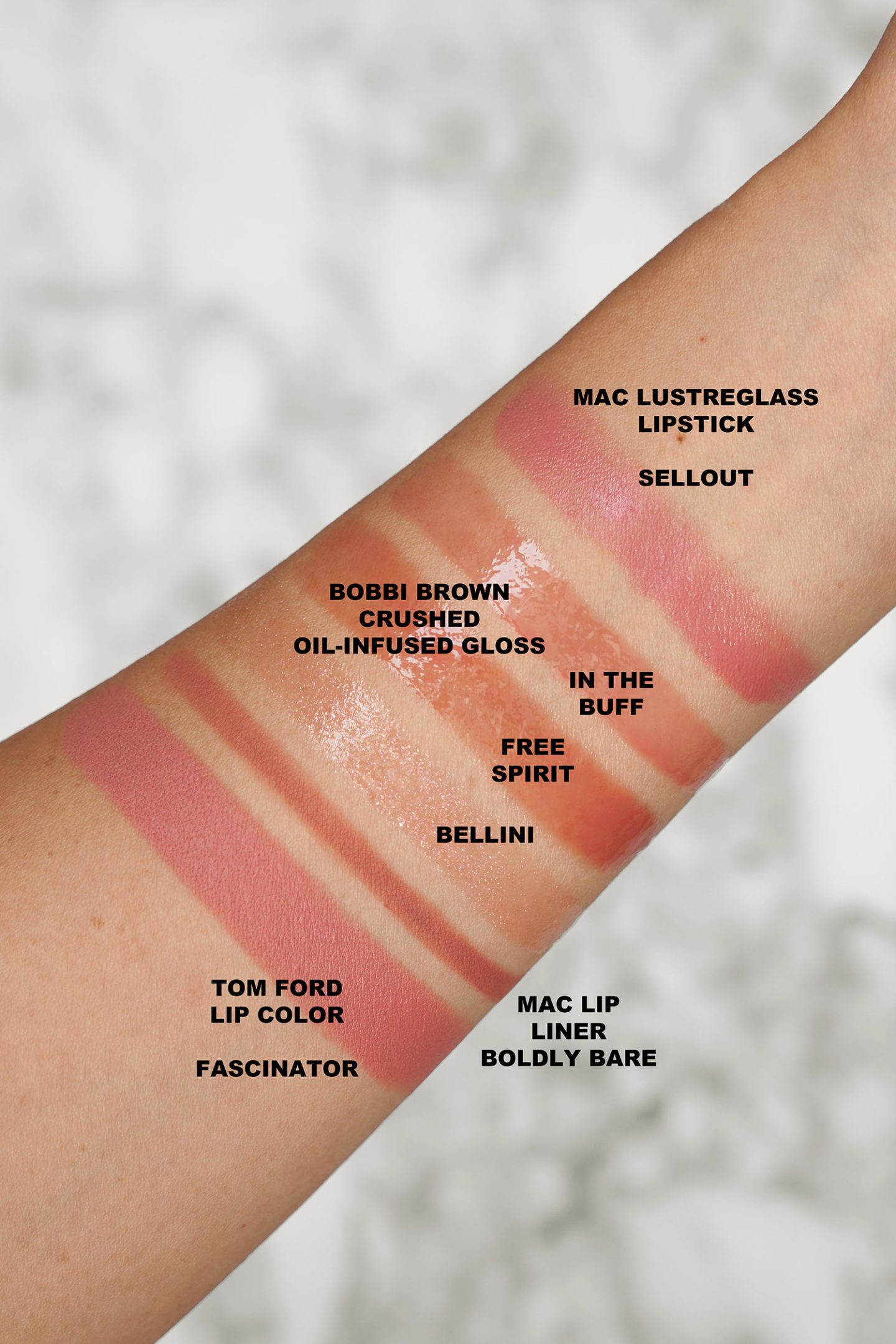 Neutral Lip Loves MAC, Bobbi Brown, Tom Ford