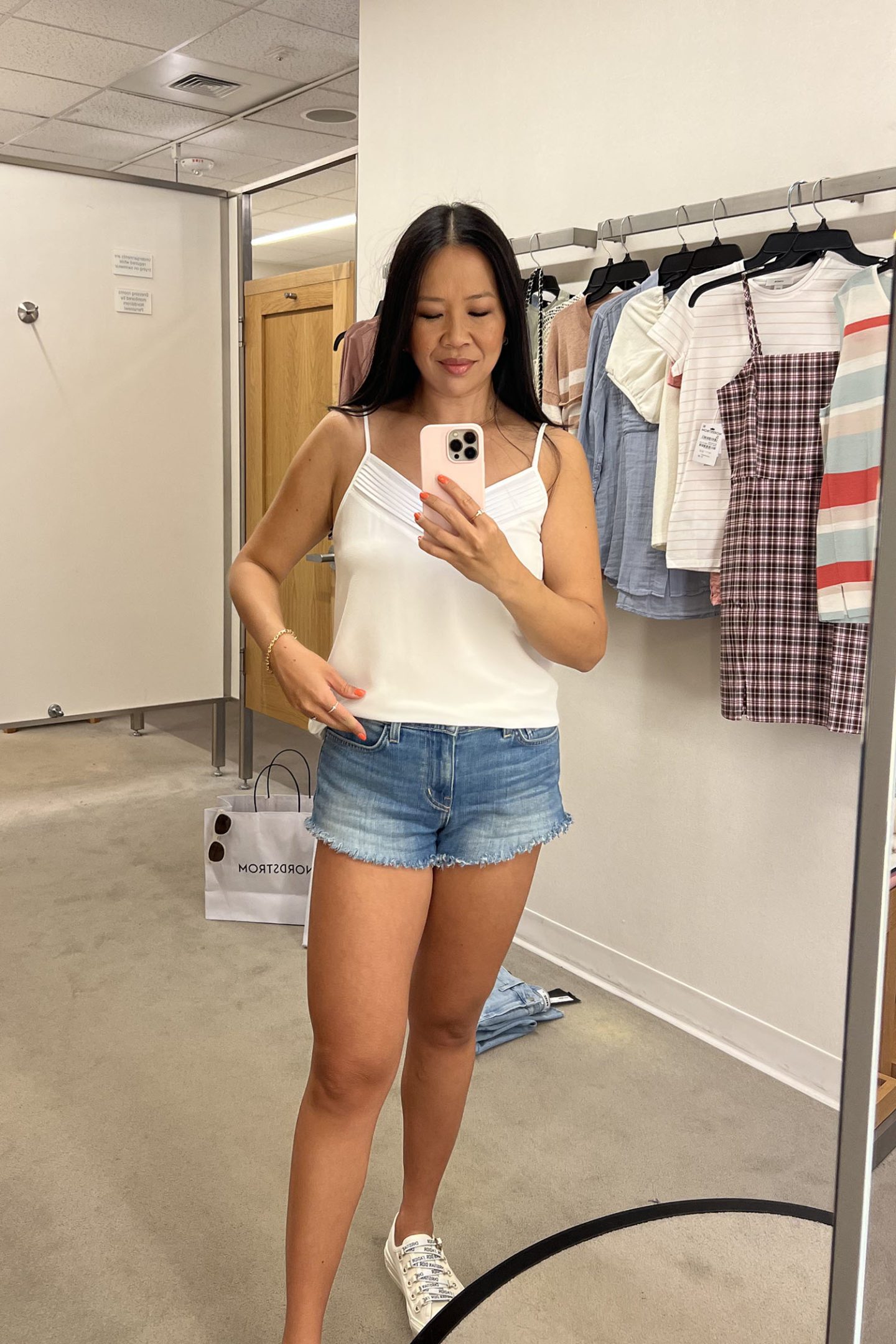 1.State Pintuck V-Neck Camisole in White