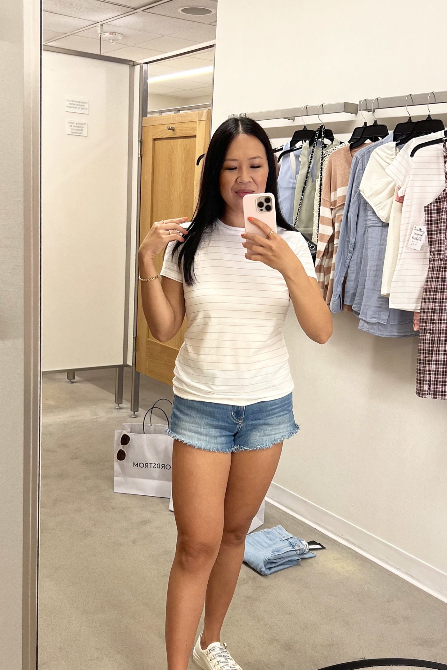 Vince Essential Stripe Pima Cotton Crewneck Tee