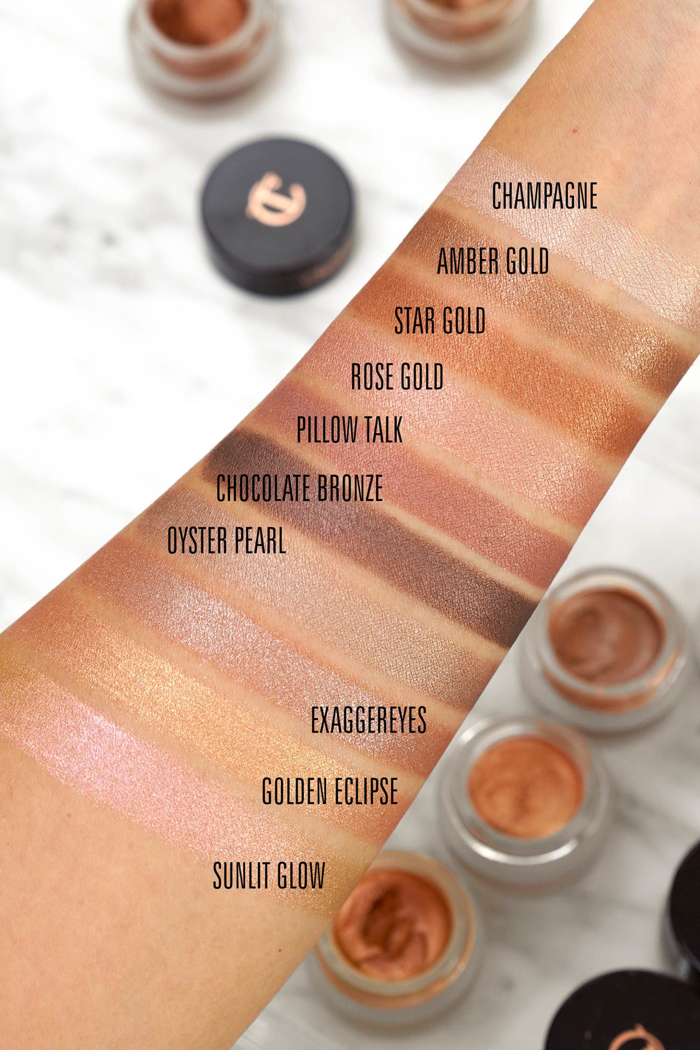 Charlotte Tilbury Eyes to Mesmerise Cream Eyeshadows swatches