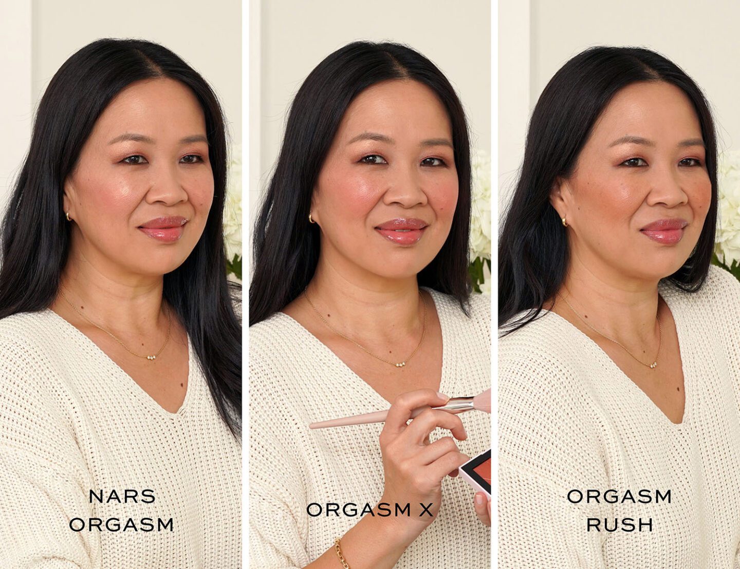 NARS Orgasm Four Play swatches