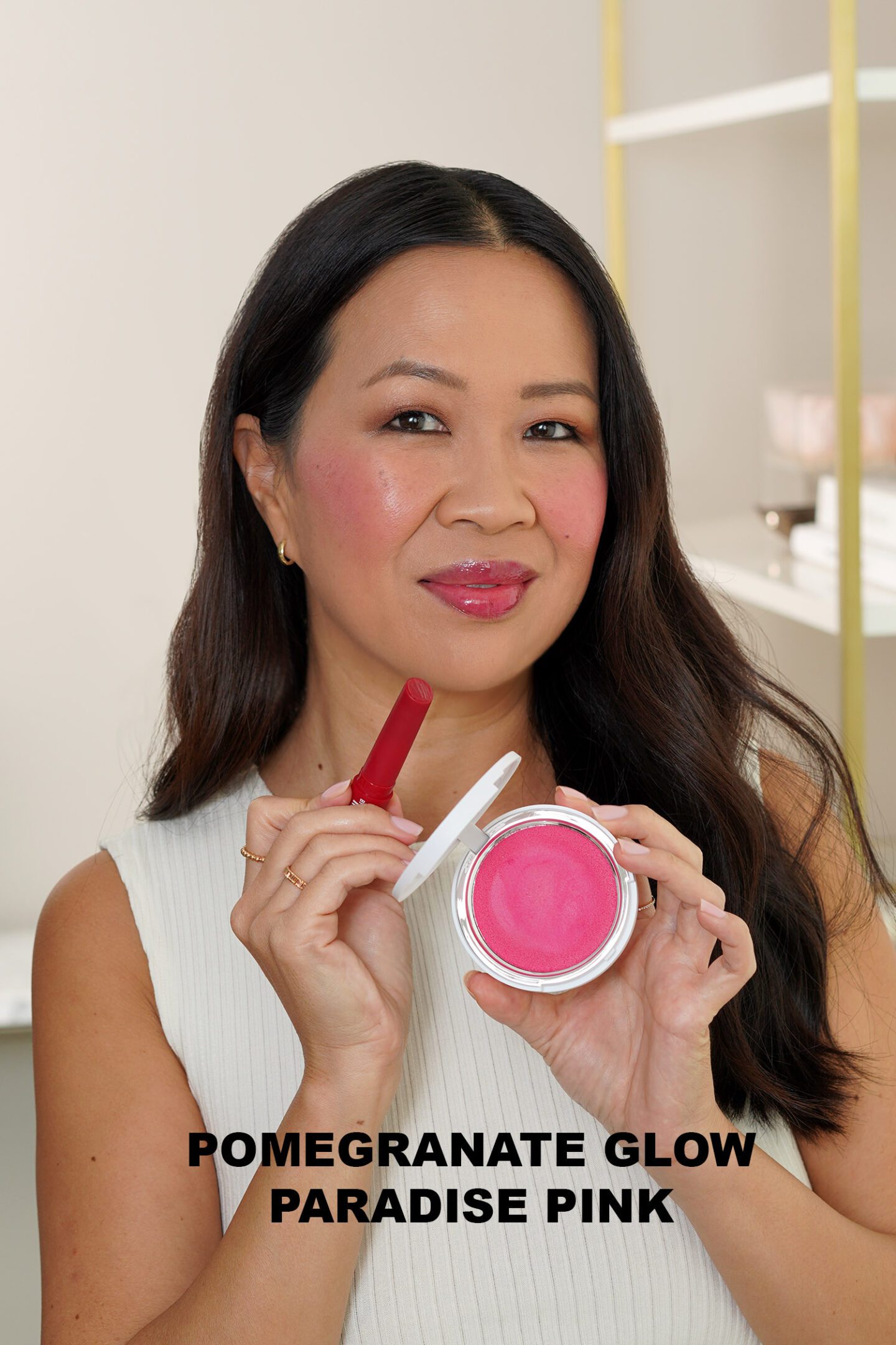 Makeup By Mario Paradise Pink + Pomegranate Glow on the lips