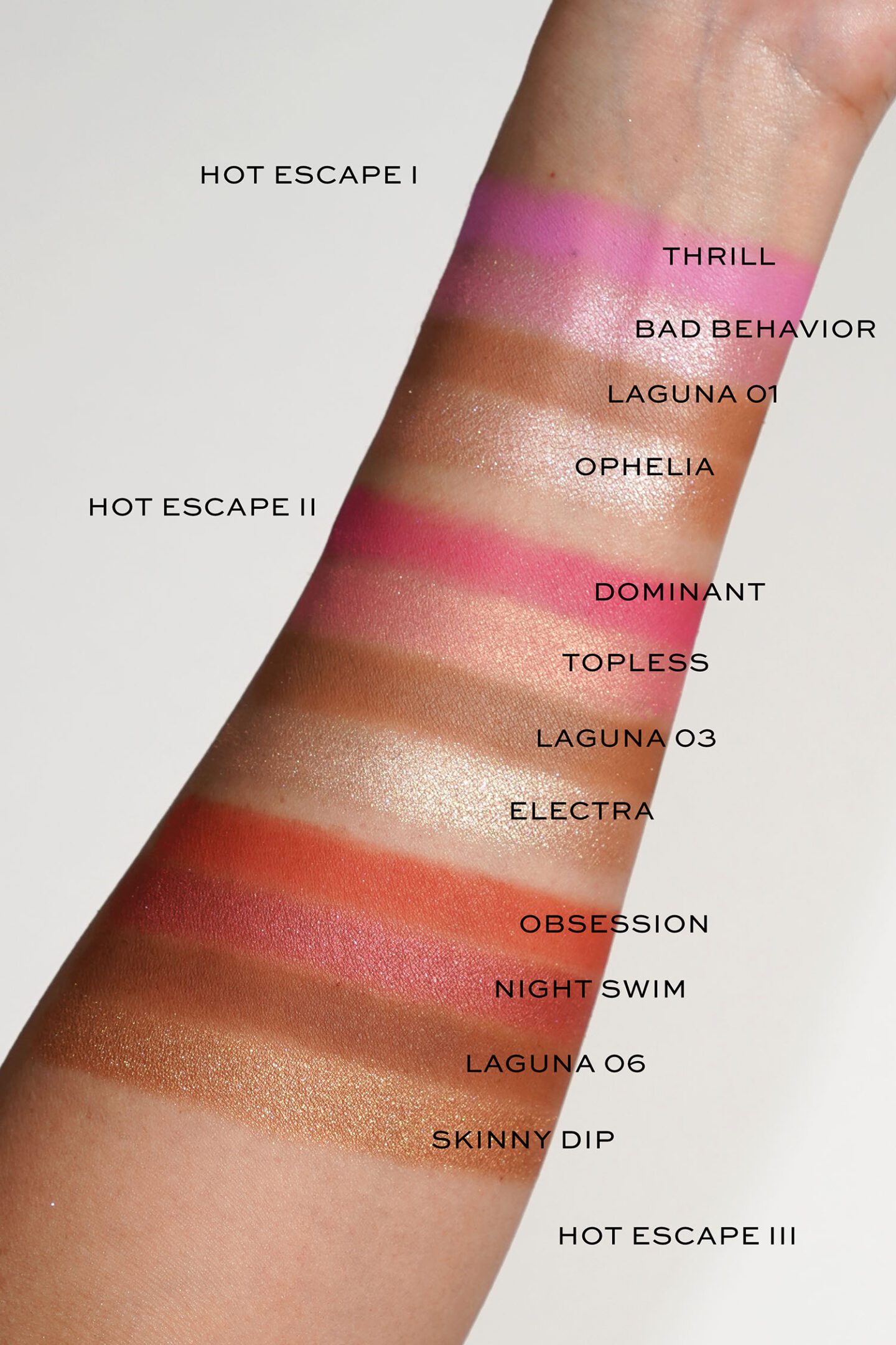 NARS Summer 2025 Hot Escape Collection Review Cheek Palettes swatches