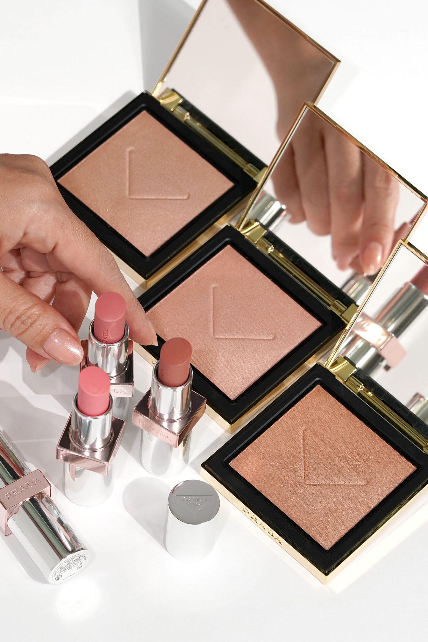 New Prada Light Glowing Highlighting Powder and Lip Oil Stick Review