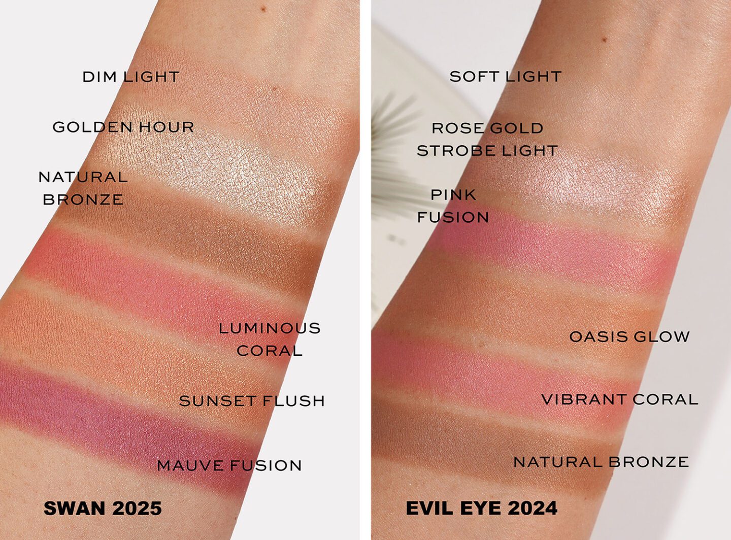 Hourglass Swan Palette vs Evil Eye Palette