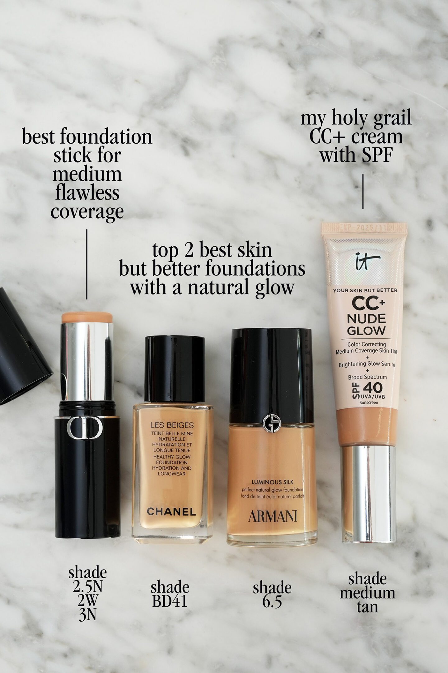 Best Foundations Dior, Chanel, Armani and It Cosmetics